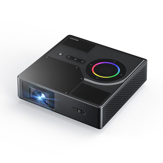 NexiGo Nova Mini laser projector, Google TV/Netflix, 1080p FHD, 1200 lumens, 15000:1 contrast, auto setup, 150" display