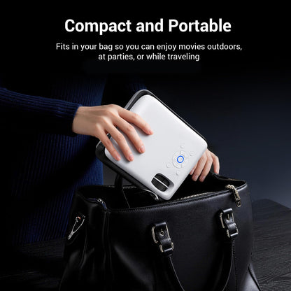 HAPPRUN 1080P Bluetooth projector, built-in speaker, Google TV, supports smartphone/HDMI/Fire Stick/PS5 indoor/outdoor use