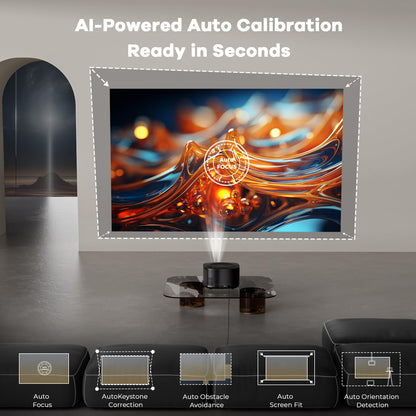Outdoor 4K smart projector ONOAYO ONO5Pro 2.0, ultra-bright, AI autofocus, Dolby audio 60W, WiFi/BT, indoor/outdoor 2026