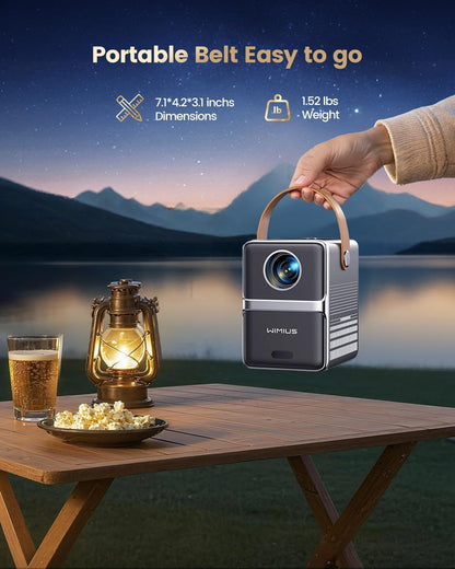 4K portable smart projector, Netflix & Dolby audio, 1080P native, WiFi/BT, auto keystone, electric focus, home theater