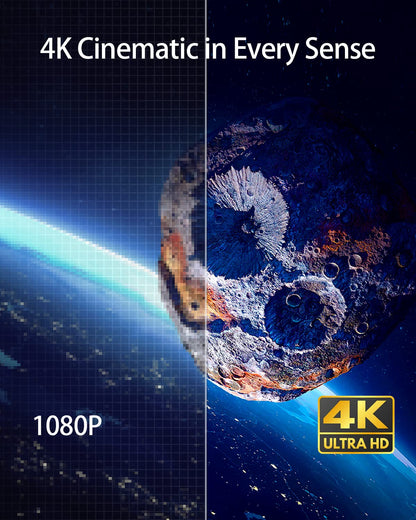 4K smart UST projector, 2200 ANSI, WiFi6/5G, HDR10, Android, 1080P, ultra short throw, home theater with speakers