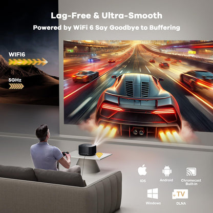 Outdoor 4K smart projector ONOAYO ONO5Pro 2.0, ultra-bright, AI autofocus, Dolby audio 60W, WiFi/BT, indoor/outdoor 2026