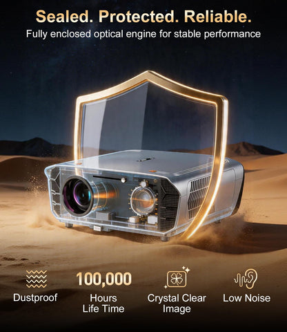 4K smart projector Google TV 2400 ANSI, ToF autofocus, short throw, HDMI ARC, WiFi6/BT, HDR, outdoor movie projector