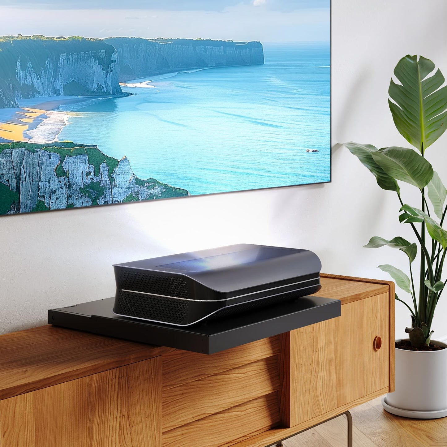 NothPJ motorized sliding tray for UST projector, smart retractable telescopic system, extends to 150", power sync design