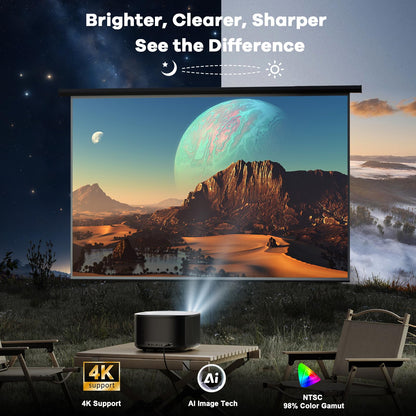 Outdoor 4K smart projector ONOAYO ONO5Pro 2.0, ultra-bright, AI autofocus, Dolby audio 60W, WiFi/BT, indoor/outdoor 2026
