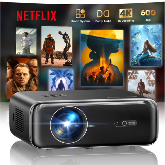 Built-in apps 4K smart outdoor projector, WiFi/BT, Dolby dual speaker, auto focus, YouTube/Prime Video, Upgrad P62 Pro